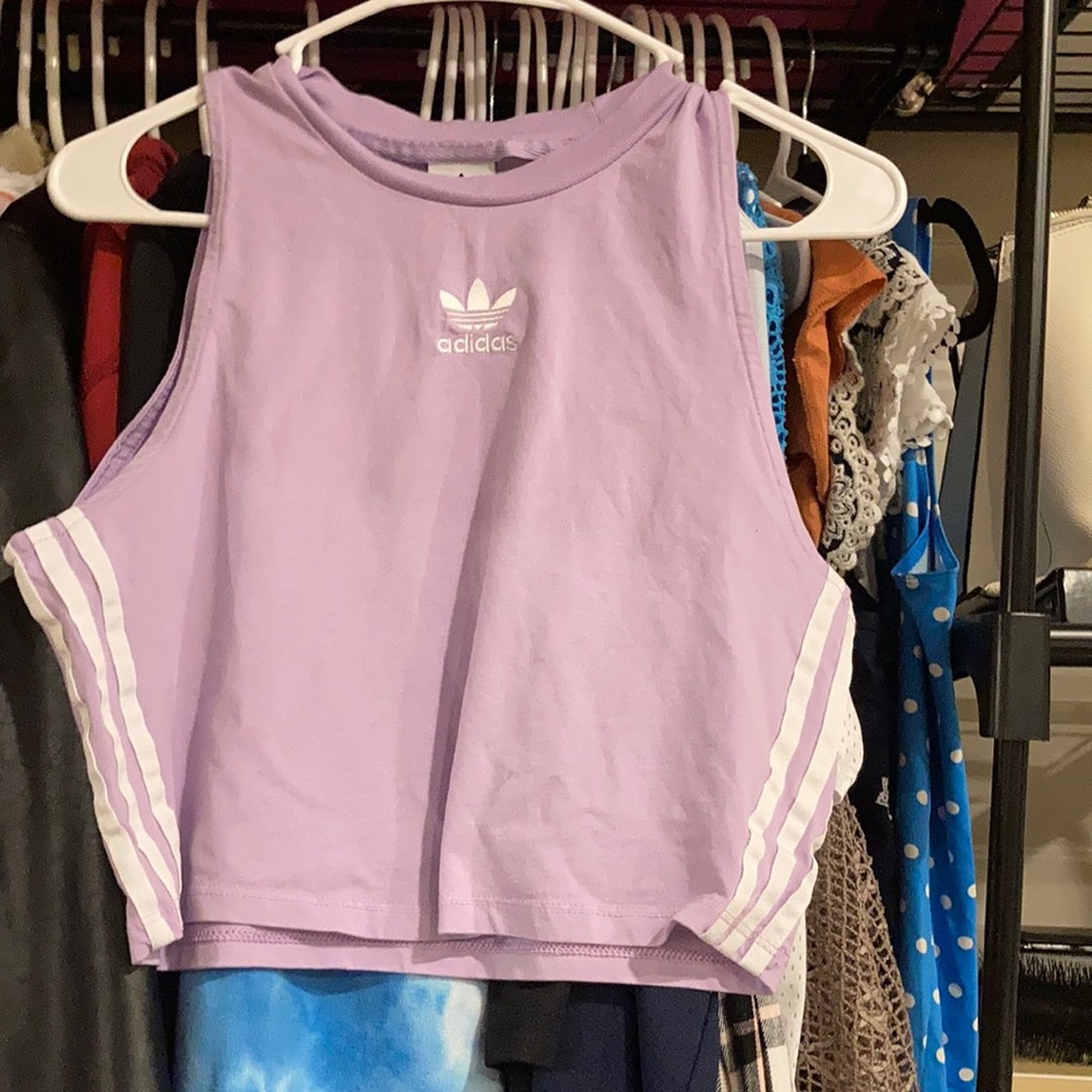 Lavender Purple Adidas Crop Top
